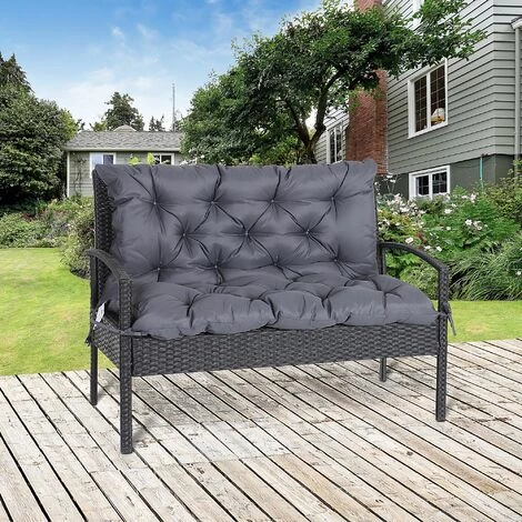 Outsunny Coussin Matelas Assise Dossier Pour Banc De Jardin Balancelle Canapé Grand Confort 100 X 98 X 8 Cm Gris 4 Outsunny Coussin Matelas Assise Dossier Pour Banc De Jardin Balancelle Canapé Grand Confort 100 X 98 X 8 Cm Gris – Image 2