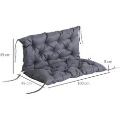 Outsunny Coussin Matelas Assise Dossier Pour Banc De Jardin Balancelle Canapé Grand Confort 100 X 98 X 8 Cm Gris 9 Outsunny Coussin Matelas Assise Dossier Pour Banc De Jardin Balancelle Canapé Grand Confort 100 X 98 X 8 Cm Gris -Outsunny Soldes Magasin 3789441 3