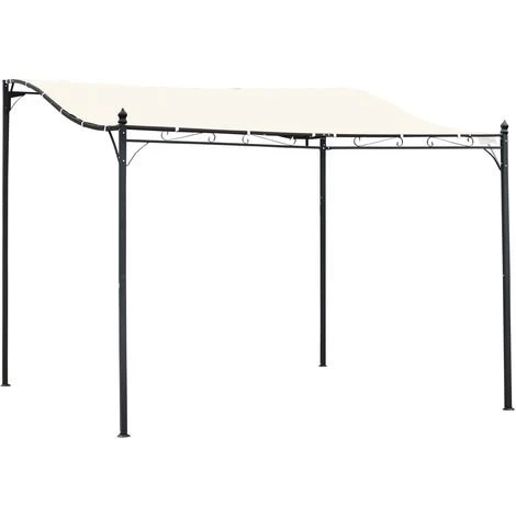 Outsunny Pergola Tonnelle De Jardin Auvent 2,97 X 2,97 M Adossable Métal Noir Polyester Anti-UV Beige 3 Outsunny Pergola Tonnelle De Jardin Auvent 2,97 X 2,97 M Adossable Métal Noir Polyester Anti-UV Beige