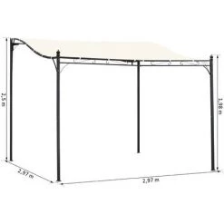 Outsunny Pergola Tonnelle De Jardin Auvent 2,97 X 2,97 M Adossable Métal Noir Polyester Anti-UV Beige 9 Outsunny Pergola Tonnelle De Jardin Auvent 2,97 X 2,97 M Adossable Métal Noir Polyester Anti-UV Beige -Outsunny Soldes Magasin 4125996 3
