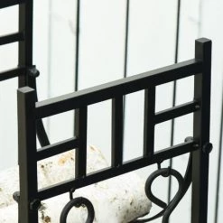 Outsunny Serviteur De Cheminée - Porte Bûches - Range Bûches Multi-accessoires étagère Bûches Et Petits Bois Métal Noir - Noir -Outsunny Soldes Magasin 41318235 4