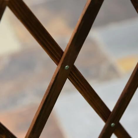 Outsunny Barrière Extensible Rétractable Barrière De Sécurité Dim. 225L X 30l X 106H Cm Bois Sapin Traité Carbonisation - Marron 5 Outsunny Barrière Extensible Rétractable Barrière De Sécurité Dim. 225L X 30l X 106H Cm Bois Sapin Traité Carbonisation - Marron – Image 4