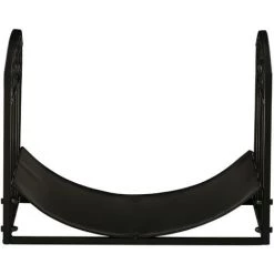 Outsunny Range-bûches Rack à Bûches Style Fer Forgé Dim. 60,5L X 36l X 46,5H Cm Métal Noir -Outsunny Soldes Magasin 41343017 4