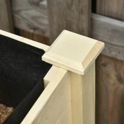 Outsunny Jardinière Sur Pieds - Potager Sur Roulettes - étagère, Inserts D'irrigation, Feutre De Drainage Inclus - Bois Massif Sapin -Outsunny Soldes Magasin 43542726 4