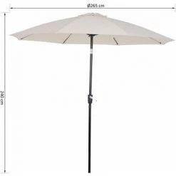 Outsunny Parasol Inclinable Aluminium Fibre De Verre Polyester Diamètre 2,65 M Coloris Crème -Outsunny Soldes Magasin 4359001 3
