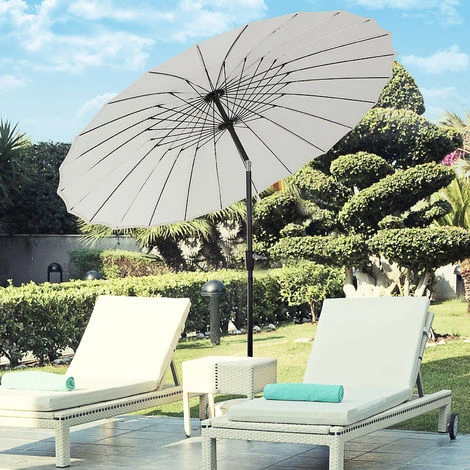Outsunny Parasol Inclinable Rond Avec Manivelle Aluminium Fibre De Verre Polyester Diamètre 2,60 M Coloris Crème 6 Outsunny Parasol Inclinable Rond Avec Manivelle Aluminium Fibre De Verre Polyester Diamètre 2,60 M Coloris Crème – Image 4