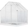 Outsunny Serre De Jardin Aluminium Polycarbonate 3,6 M² Dim. 1,87L X 1,93l X 2,05H M Fondation Lucarne Réglable Porte Coulissante -Outsunny Soldes Magasin 47140870 1