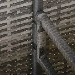 Outsunny Salon De Jardin 8 Pers. Grand Confort Canapé D'angle + 2 Poufs + Table à Manger 12 Coussins Assise & Dossier Fournis Polyester Résine Tressée Grise - Gris -Outsunny Soldes Magasin 47140892 4