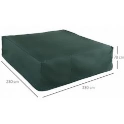 Outsunny Housse De Protection Salon De Jardin Bâche étanche Dim. 2,3L X 2,3l X 0,7H M Polyester PVC Haute Densité Vert - Vert -Outsunny Soldes Magasin 48441343 3