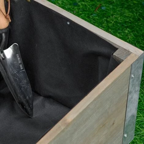 Outsunny Jardinière Sur Roulettes - Jardinière Rectangulaire - Inserts D'irrigation, Feutre De Drainage Inclus - Métal Bois De Sapin Gris - Gris 6 Outsunny Jardinière Sur Roulettes - Jardinière Rectangulaire - Inserts D'irrigation, Feutre De Drainage Inclus - Métal Bois De Sapin Gris - Gris – Image 4