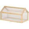Outsunny Mini Serre De Jardin Serre à Tomates Dim. 90L X 52l X 49,5H Cm Toit Ouvrable Panneaux De Polycarbonate Bois Sapin Pré-huilé - Beige -Outsunny Soldes Magasin 48873258 1