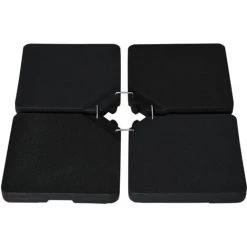 Outsunny Pied De Parasol Lot De 4 Dalles Pour Parasol à Lester Dim. Tot. 100L X 100l X 6,8H Cm HDPE Surface Granuleuse Noir - Noir