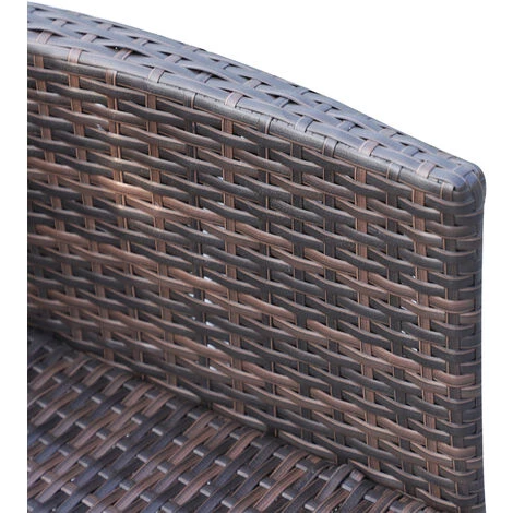 Outsunny Ensemble Salon De Jardin 6 Personnes - Grande Table Rectangulaire, 6 Fauteuils - 6 Coussins D'assise Déhoussables Inclus - Métal époxy Verre Trempé 5 Mm Résine Tressée Chocolat - Marron 7 Outsunny Ensemble Salon De Jardin 6 Personnes - Grande Table Rectangulaire, 6 Fauteuils - 6 Coussins D'assise Déhoussables Inclus - Métal époxy Verre Trempé 5 Mm Résine Tressée Chocolat - Marron – Image 5