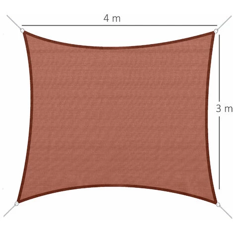 Outsunny Voile D'ombrage Rectangulaire 3 X 4 M Polyéthylène Haute Densité Résistant Aux UV Rouge - Rouge 5 Outsunny Voile D'ombrage Rectangulaire 3 X 4 M Polyéthylène Haute Densité Résistant Aux UV Rouge - Rouge – Image 3