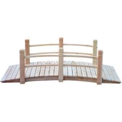 Outsunny Pont De Jardin - Pont De Bassin - Passerelle En Bois Avec Balustrade - Dim. 152,5L X 67l X 48H Cm - Bois De Sapin -Outsunny Soldes Magasin 49904389 4