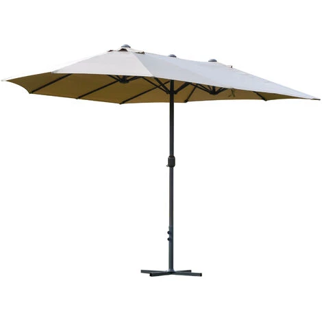 Outsunny Parasol De Jardin XXL Parasol Grande Taille 4,6L X 2,7l X 2,4H M Ouverture Fermeture Manivelle Acier Polyester Haute Densité Café Latte 3 Outsunny Parasol De Jardin XXL Parasol Grande Taille 4,6L X 2,7l X 2,4H M Ouverture Fermeture Manivelle Acier Polyester Haute Densité Café Latte