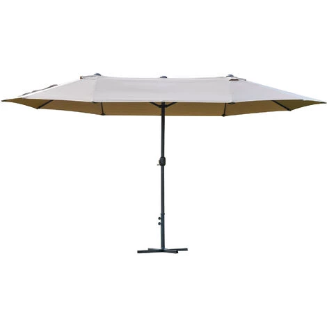 Outsunny Parasol De Jardin XXL Parasol Grande Taille 4,6L X 2,7l X 2,4H M Ouverture Fermeture Manivelle Acier Polyester Haute Densité Café Latte 7 Outsunny Parasol De Jardin XXL Parasol Grande Taille 4,6L X 2,7l X 2,4H M Ouverture Fermeture Manivelle Acier Polyester Haute Densité Café Latte – Image 5