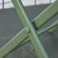 Outsunny Salon De Jardin Bistro Pliable - Table Ronde Ø 60 Cm Avec 2 Chaises Pliantes - Métal Thermolaqué Vert D'eau -Outsunny Soldes Magasin 49904484 5