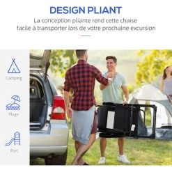Outsunny Lot De 2 Chaises De Jardin Camping Pliables - Dossier Inclinable 5 Positions - Tétière Incluse - Acier époxy Oxford Textilène Noir - Noir 11 Outsunny Lot De 2 Chaises De Jardin Camping Pliables - Dossier Inclinable 5 Positions - Tétière Incluse - Acier époxy Oxford Textilène Noir - Noir -Outsunny Soldes Magasin 50904470 5