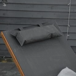 Outsunny Chaise Longue Fauteuil Berçant à Bascule Transat Bain De Soleil Rocking Chair En Bois Charge 120 Kg Gris - Gris -Outsunny Soldes Magasin 50909078 4