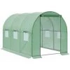 Outsunny Serre De Jardin Tunnel Surface Sol 5,47 M² 2,85L X 1,92l X 1,94H M Châssis Tubulaire Renforcé Porte Zippée 6 Fenêtres Enroulables Vert -Outsunny Soldes Magasin 50909085 1