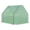 Outsunny Mini Serre De Jardin Serre à Tomates Avec Carré Potager - Acier Thermo-laqué, Tôle D'acier Ondulée, PE Haute Densité Anti-UV - Fenêtre Zippée Enroulable Vert - Vert -Outsunny Soldes Magasin 50909104 1