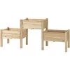 Outsunny Jardinière Sur Pieds Carré Potager 2 étages Dim. 184L X 45l X 80H Cm Inserts D'irrigation Bois Sapin Pré-huilé - Beige -Outsunny Soldes Magasin 50909108 1