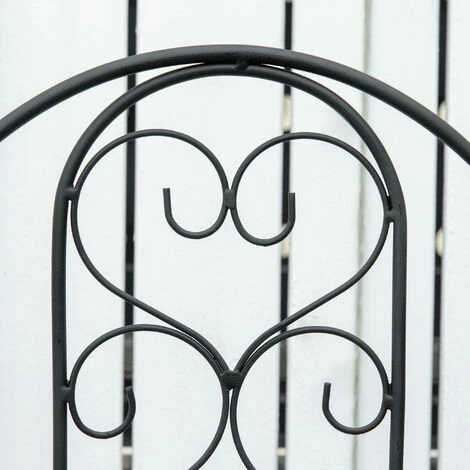 Outsunny Étagère De Pots De Fleurs Plantes En Métal Style Fer Forgé - Support De Plantes Pliable Métal à Planter - 5 Pots Fleurs Inclus - Noir 7 Outsunny Étagère De Pots De Fleurs Plantes En Métal Style Fer Forgé - Support De Plantes Pliable Métal à Planter - 5 Pots Fleurs Inclus - Noir – Image 5