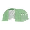 Outsunny Serre De Jardin Tunnel 18 M² Dim. 6L X 3l X 2H M - 8 Fenêtres, Porte Zippée Enroulable - Châssis Tubulaire Acier Galvanisé, Bâche PE Haute Densité Vert - Vert -Outsunny Soldes Magasin 50909122 1