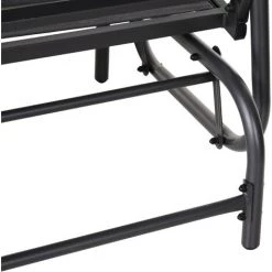 Outsunny Banc à Bascule De Jardin 2 Places Design Contemporain Grand Confort Accoudoirs Assise, Dossier Ergonomique Acier Textilène Gris -Outsunny Soldes Magasin 50909154 4