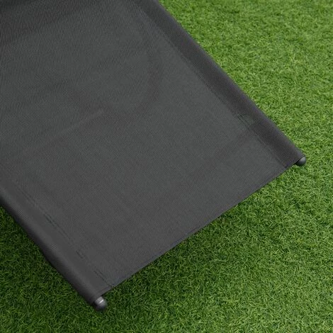Outsunny Chaise Longue Transat Design - Assise, Dossier Ergonomique, Accoudoirs - Métal époxy Textilène Noir 7 Outsunny Chaise Longue Transat Design - Assise, Dossier Ergonomique, Accoudoirs - Métal époxy Textilène Noir – Image 5