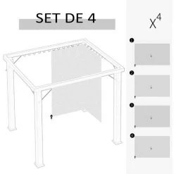 Outsunny Parois Latérales De Rechange Barnum Tonnelle 3 X 4 M - 2 Systèmes D'attache Boucles Ou Crochets - Bâches De Rechange Zippées, Avec Velcro D'attache - Polyester Beige -Outsunny Soldes Magasin 50909176 4