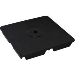 Outsunny Lot De 4 Poids De Lestage Pour Parasols Déportés Piètement Croix Ø Mât 4,8 Cm Polypropylène Texturé Noir - Noir