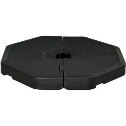 Outsunny Lot De 4 Poids De Lestage Octogonales Avec Poignées - Compatibilité Parasols Déportés Piètement Croix - HDPE Texturé Noir