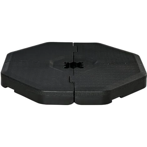 Outsunny Lot De 4 Poids De Lestage Octogonales Avec Poignées - Compatibilité Parasols Déportés Piètement Croix - HDPE Texturé Noir 3 Outsunny Lot De 4 Poids De Lestage Octogonales Avec Poignées - Compatibilité Parasols Déportés Piètement Croix - HDPE Texturé Noir