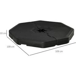 Outsunny Lot De 4 Poids De Lestage Octogonales Avec Poignées - Compatibilité Parasols Déportés Piètement Croix - HDPE Texturé Noir 9 Outsunny Lot De 4 Poids De Lestage Octogonales Avec Poignées - Compatibilité Parasols Déportés Piètement Croix - HDPE Texturé Noir -Outsunny Soldes Magasin 50909180 3