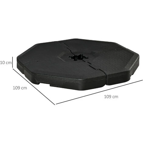 Outsunny Lot De 4 Poids De Lestage Octogonales Avec Poignées - Compatibilité Parasols Déportés Piètement Croix - HDPE Texturé Noir 5 Outsunny Lot De 4 Poids De Lestage Octogonales Avec Poignées - Compatibilité Parasols Déportés Piètement Croix - HDPE Texturé Noir – Image 3