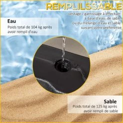 Outsunny Lot De 4 Poids De Lestage Octogonales Avec Poignées - Compatibilité Parasols Déportés Piètement Croix - HDPE Texturé Noir 11 Outsunny Lot De 4 Poids De Lestage Octogonales Avec Poignées - Compatibilité Parasols Déportés Piètement Croix - HDPE Texturé Noir -Outsunny Soldes Magasin 50909180 5