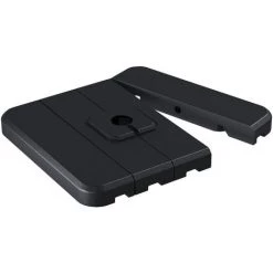 Outsunny Lot De 4 Poids De Lestage Avec Poignées - Compatibilité Parasols Déportés Piètement Croix - HDPE Texturé Noir - Noir