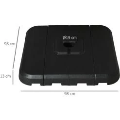 Outsunny Lot De 4 Poids De Lestage Avec Poignées - Compatibilité Parasols Déportés Piètement Croix - HDPE Texturé Noir - Noir -Outsunny Soldes Magasin 50909181 3