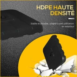 Outsunny Lot De 4 Poids De Lestage Avec Poignées - Compatibilité Parasols Déportés Piètement Croix - HDPE Texturé Noir - Noir -Outsunny Soldes Magasin 50909181 4
