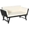 Outsunny Canapé Lit De Jardin Extensible 3 Places Grand Confort 4 Coussins écru Inclus Résine Tressée Imitation Rotin Noir - Noir 2 Outsunny Canapé Lit De Jardin Extensible 3 Places Grand Confort 4 Coussins écru Inclus Résine Tressée Imitation Rotin Noir - Noir -Outsunny Soldes Magasin 50909187 1
