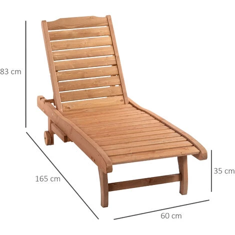 Outsunny Bain De Soleil Transat Style Colonial Dossier Réglable 3 Positions Roulettes Tablette Support Bois Sapin Pré-huilé 5 Outsunny Bain De Soleil Transat Style Colonial Dossier Réglable 3 Positions Roulettes Tablette Support Bois Sapin Pré-huilé – Image 3