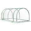 Outsunny Serre De Jardin Tunnel Serre à Tomates Dim. 2L X 1l X 0,8H M 2 Portes Zippées Bâche PVC Transparent Acier époxy Vert
