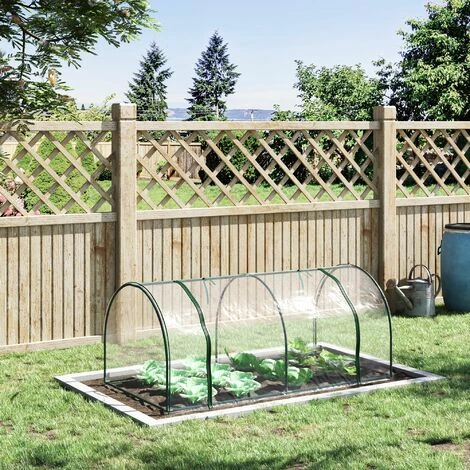 Outsunny Serre De Jardin Tunnel Serre à Tomates Dim. 2L X 1l X 0,8H M 2 Portes Zippées Bâche PVC Transparent Acier époxy Vert 4 Outsunny Serre De Jardin Tunnel Serre à Tomates Dim. 2L X 1l X 0,8H M 2 Portes Zippées Bâche PVC Transparent Acier époxy Vert – Image 2