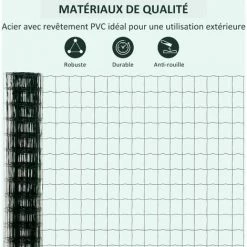Outsunny Grillage Rouleau Soudé - Maille 7,3L X 6,3l Cm - Hauteur 2 M - Longueur 10 M - Poteaux, Jambes De Force Inclus - Acier Revêtement PVC Vert - Vert 11 Outsunny Grillage Rouleau Soudé - Maille 7,3L X 6,3l Cm - Hauteur 2 M - Longueur 10 M - Poteaux, Jambes De Force Inclus - Acier Revêtement PVC Vert - Vert -Outsunny Soldes Magasin 51245463 5