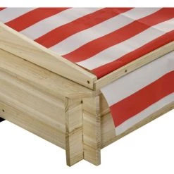 Outsunny Bac à Sable Bois Carré Dim. 1,18L X 1,18l X 1,18H M - Hauteur, Inclinaison Toit Réglables, Refermable - 2 Bacs - Bois Sapin Autoclave -Outsunny Soldes Magasin 51254785 4