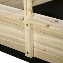 Outsunny Bac à Sable Bois Carré Dim. 1,18L X 1,18l X 1,18H M - Hauteur, Inclinaison Toit Réglables, Refermable - 2 Bacs - Bois Sapin Autoclave -Outsunny Soldes Magasin 51254785 5