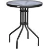 Outsunny Table Ronde Bistro De Jardin Dim. Ø 60 X 70H Cm Métal époxy Anticorrosion Noir Plateau Verre Trempé 2 Outsunny Table Ronde Bistro De Jardin Dim. Ø 60 X 70H Cm Métal époxy Anticorrosion Noir Plateau Verre Trempé -Outsunny Soldes Magasin 51254818 1
