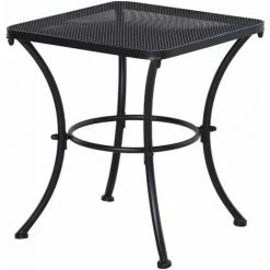 Outsunny Table Basse Carrée Bistro De Jardin Dim. 45L X 45l X 50H Cm Piètement Arqué Plateau Maillé Métal époxy Anticorrosion Noir